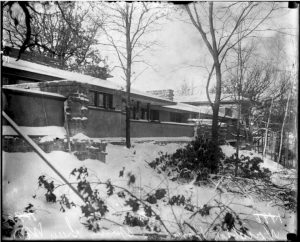 A photograph of Taliesin in winter, published in the Chicago Tribune