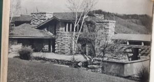 Looking from Taliesin's Hill Crown to its living quarters, 1937-1943.