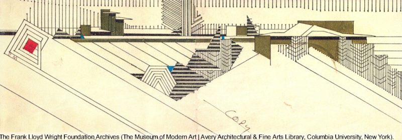 Abstract drawing. Property: The Frank Lloyd Wright Foundation Archives (The Museum of Modern Art | Avery Architectural & Fine Arts Library, Columbia University, New York).
