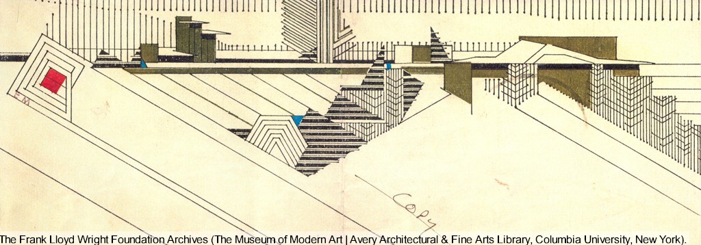 Abstract drawing. Property: The Frank Lloyd Wright Foundation Archives (The Museum of Modern Art | Avery Architectural & Fine Arts Library, Columbia University, New York).