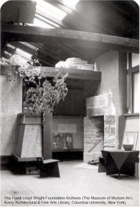 Black and white photograph looking southeast in the Hillside Dana Gallery