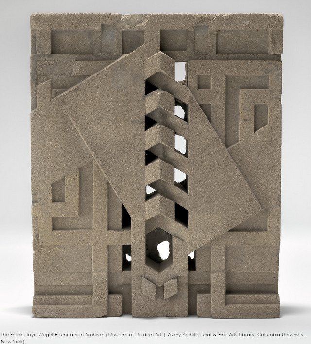 Concrete block from Midway Gardens. The Frank Lloyd Wright Foundation Archives (The Museum of Modern Art | Avery Architectural and Fine Arts Library, Columbia University, New York).