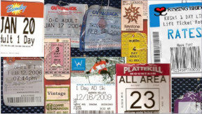 Photo of a bunch of ski lift tickets. I got this online.