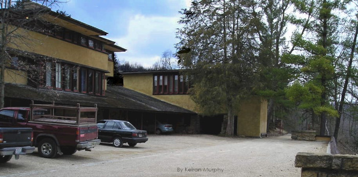 Color photograph of Lower Court at Taliesin. Taken by Keiran Murphy on April 6, 2005.