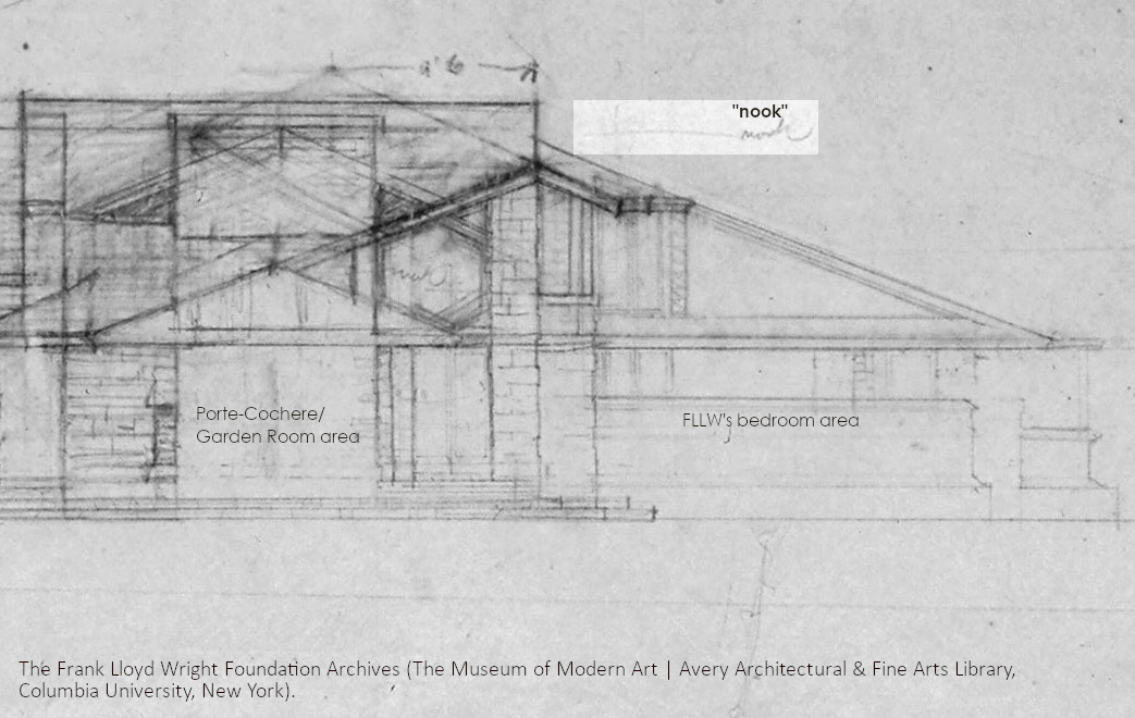 Elevation of Taliesin. The Frank Lloyd Wright Foundation Archives (The Museum of Modern Art | Avery Architectural and Fine Arts Library, Columbia University, New York). #2501.007.